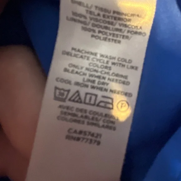 Ann Taylor Factory Vibrant Cobalt Blue Tiered Ruffle Midi Dress Size 14 - Picture 7 of 7